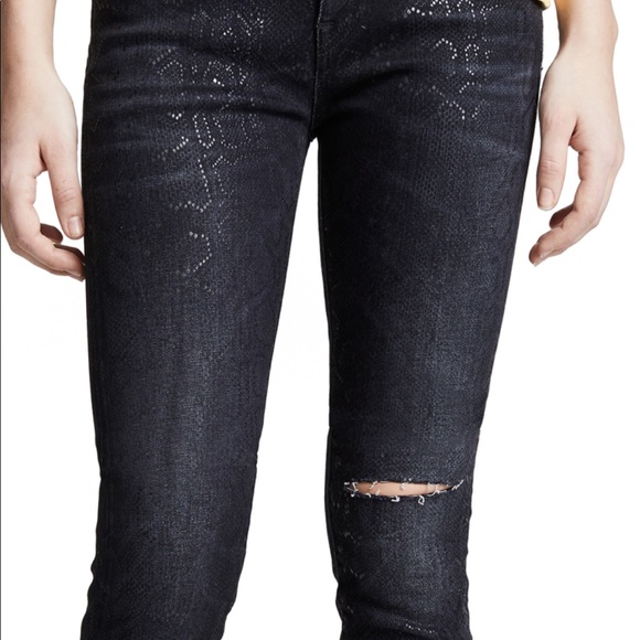 R13 ALISON SKINNY IN BLACK SNAKE SIZE 26 NEW WITH TAGS - Picture 4 of 13